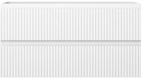 Mexen Rivel, kúpeľňová skrinka 90 cm, 2 zásuvky, drážkovaná, biela matná, 91A20-09047-2-BFF01