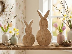 Drevený veľkonočný zajac NUBBIN 23 cm, biely