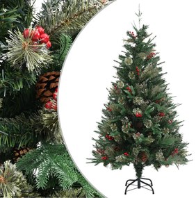 Vianočný stromček s borovicovými šiškami zelený 150 cm PVC a PE 340526