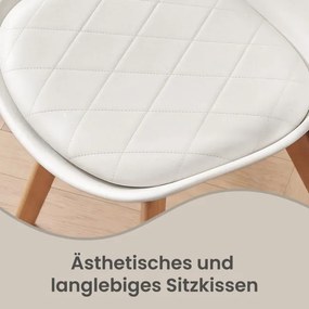 Set dvoch jedálenských stoličiek KDCB35988WD01 biele / hnedé nohy (2 ks)