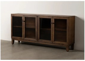 Hnedá vitrína z mangového dreva 180x87x35 cm Ravi – Ixia