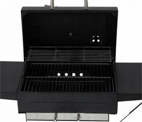 BBQ Meeting Gril na drevené uhlie s vekom, roštom a kolieskami *6049