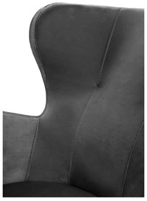 Tmavosivé zamatové kreslo ušiak Noemye – Bonami Selection