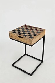Šachový stolík Avola 42 cm z masívu hnedý/čierny