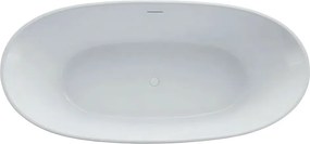 Voľne stojaca akrylátová vaňa REA Roma 170x75, biely, sifón Click-Clack - biely