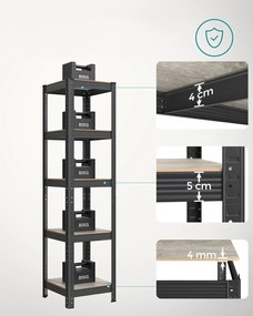 Dílenský regál Grifi 37 cm černý/šedý