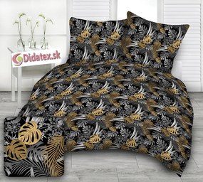 Monstera Gold bavlnené obliečky DeLuxe Rozmer obliečok: 140x200 cm, Obsah balenia: Set Balenie
