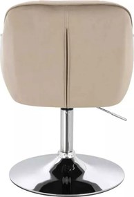 LuxuryForm DESIGN Stolička AVOLA VELUR na striebornom tanieri - latte