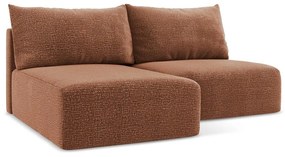 Rozkladacia/s úložným priestorom rohová pohovka v tehlovej farbe (ľavý roh) Kalena – Makamii