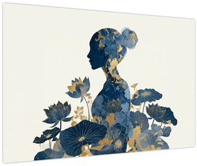 Obraz - Mramorový profil ženy (90x60 cm)