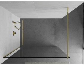 Mexen Kioto, sprchová zásteny typ Walk-In 170 x 200 cm, 8mm číre sklo, zlatý lesklý profil, 800-170-101-50-00