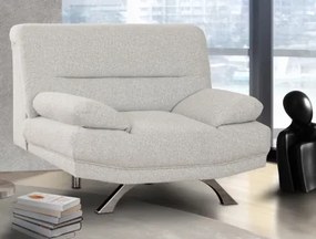 Kreslo Bruno, šedo-biela tkanina%