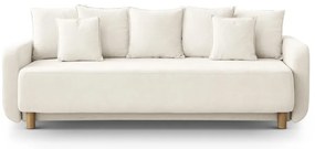 Krémová rozkladacia pohovka s úložným priestorom 231 cm Elen – Micadoni