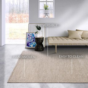 Béžový ručne tkaný koberec s prímesou vlny 160x230 cm Pradesh Linen White – Elle Decoration