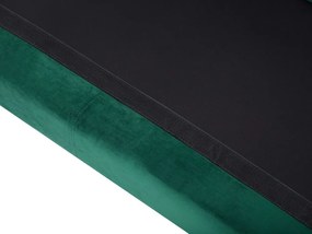 Rohová zamatová pohovka s taburetom ľavostranná smaragdovozelená OSLO Beliani