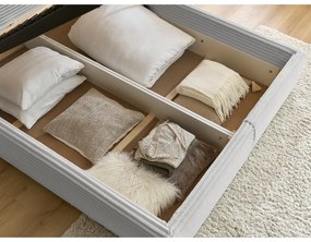 Svetlosivá čalúnená dvojlôžková posteľ s úložným priestorom a roštom 180x200 cm Jade – Bobochic Paris