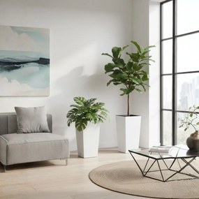 PLASTOVÝ KVETINÁČ PORTO RIFLO 57X29,5X29,5 CM BIELA