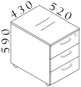 Kontajner Visio LUX 43 x 52 cm, orech