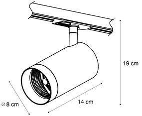 Moderný béžový reflektor pre 1-fázový koľajnicový systém GU10 70mm - Iconic Jeana Luxe