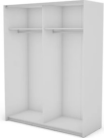 Šatníková skriňa Carlos 150/61 2D, biela, 150 cm