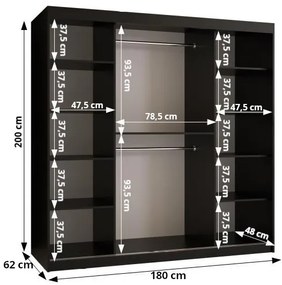 Šatníková skriňa 180 cm Boomer 2 (kašmír). Akcia -20%. Vlastná spoľahlivá doprava až k Vám domov. 1126259