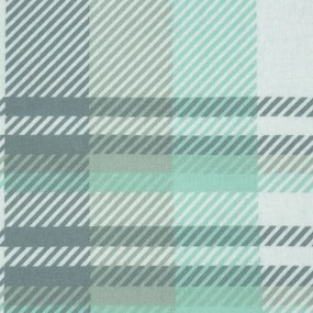 EUROFIRANY Flanelová posteľná súprava s kockovanou potlačou 160 cm x 200 cm mentolová flanel 100% bavlna