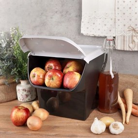 VILDE Úložný box na zemiaky a cibuľu s vetraním, VEGBOX sivý (14l - 10kg zemiakov)