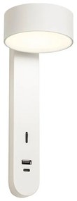 Redo 01-4640 - LED nástenné svietidlo SADES LED/6W/230V CRI 90 USB biela
