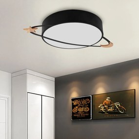 Toolight - Stropná lampa Moon Black E27 60W APP866-C, čierna, OSW-08961
