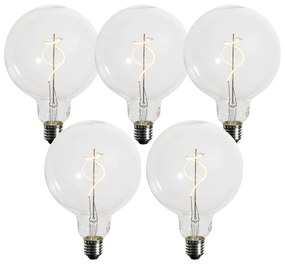 Sada 5 stmievateľných LED špirálových žiaroviek E27 G125 4W 270LM 2200K