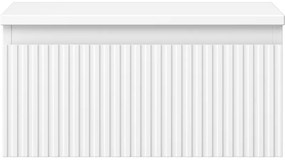 Mexen Rivel, kúpeľňová skrinka 50 cm s hornou časťou, 1 zásuvka, drážkovaná, biela matná, 91A20-05023-1-BFC01