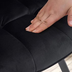 Jedálenská stolička Jordi zamat - čierna