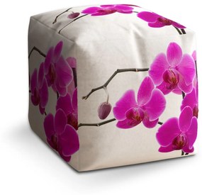 Sablio Taburet Fialové Orchidey: 40x40x40 cm