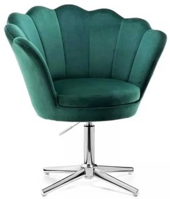 LuxuryForm DESIGN Kreslo FREY VELUR na striebornom kríži - zelené