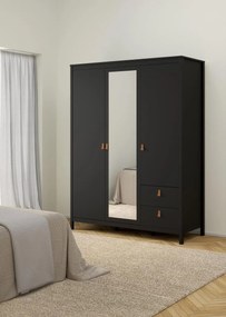Šatní skříň Realty 150 cm se zrcadlem černá