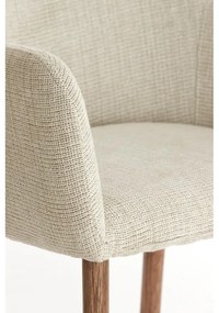 Béžové čalúnené jedálenské kreslá v súprave s podrúčkami 2 ks Blaine – Light &amp; Living