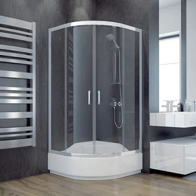 Besco Štvrťkruhový sprchový kút MODERN HR 80x80 (90x90), výška 165 cm - bez vaničky BESCO-Rozmery: 80x80, BESCO-Profily: profily: chróm, výplň: trans…