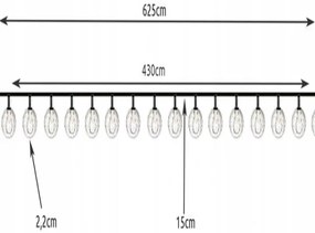 ISO 15676 Solárna dekoračná reťaz girlanda 4.3 m 2V IP65