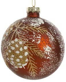 SKLENENÁ VIANOČNÁ BANKA NA STROMČEK SADA 4 KS (FI) 8 CM VZOROVANÁ