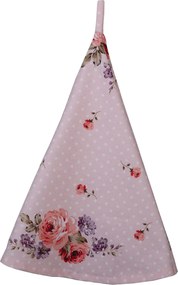 Ružová okrúhla utierka s ružami Dotty Rose - Ø 80 cm