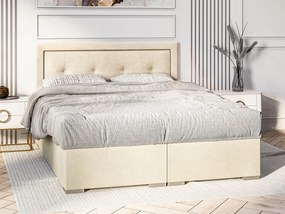 Manželská posteľ Boxspring 200 cm Veronica (krémová) (s matracom a úl. priestorom). Vlastná spoľahlivá doprava až k Vám domov. 1054520