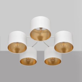 Luster prisadený ALBA 5xE27/15W/230V biela/zlatá