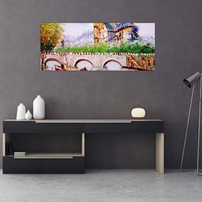 Obraz - Olejomaľba mesta (120x50 cm)