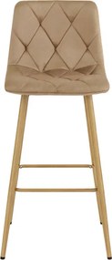 Barová stolička NADO zamatová, hnedá / hnedá