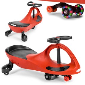 Detské odrážadlo Gravity s LED kolesami, červené, ECOTOYS