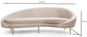 Elegantná pohovka Esesi - béžová, pravá