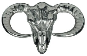 Nástenná strieborná dekorácia lebka býka - 45 * 30cm
