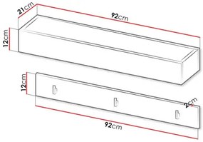 Set 2 nástenných vešiakov Semplo SM 06 (sivá) . Vlastná spoľahlivá doprava až k Vám domov. 1104499
