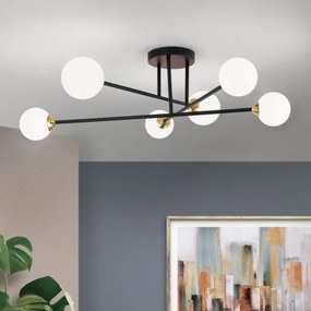 Orion DL 7-786/6 - Prisadený luster SNOWWHITE 6xG9/20W/230V pr. 84 cm čierna/zlatá