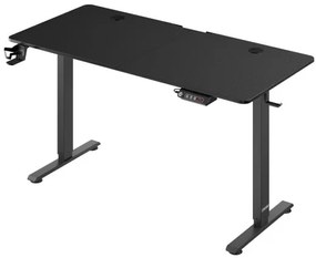 InternetovaZahrada - Výškovo nastaviteľný kancelársky stôl čierny - 140x60x118 cm